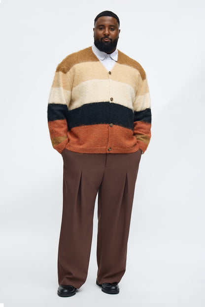 Chestnut Mohair Sweater Cardigan - Multi Color