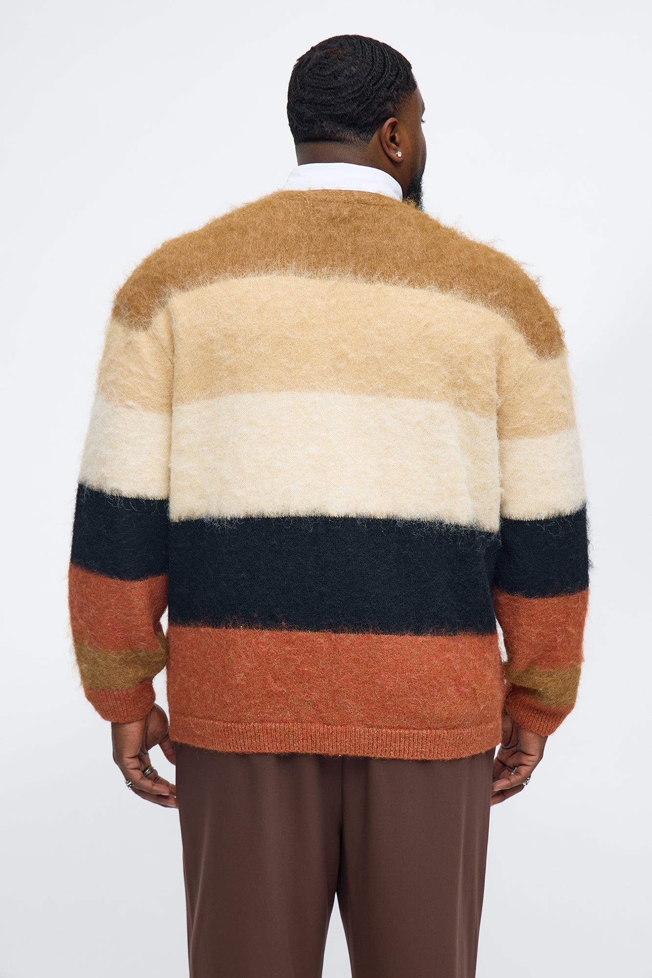 Chestnut Mohair Sweater Cardigan - Multi Color