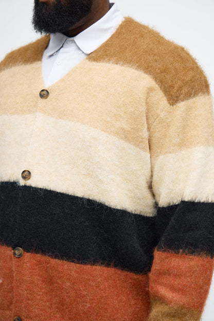 Chestnut Mohair Sweater Cardigan - Multi Color