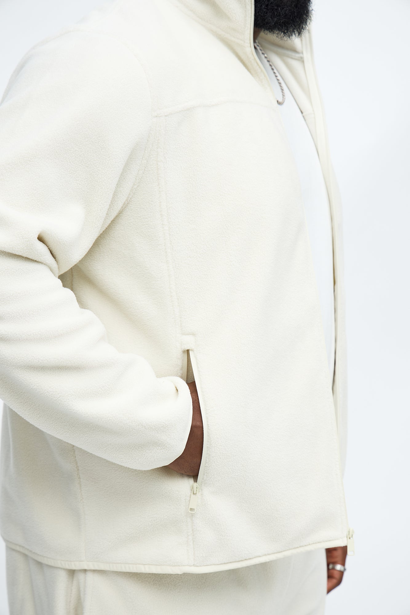Core Microfleece Zip Jacket - Off White
