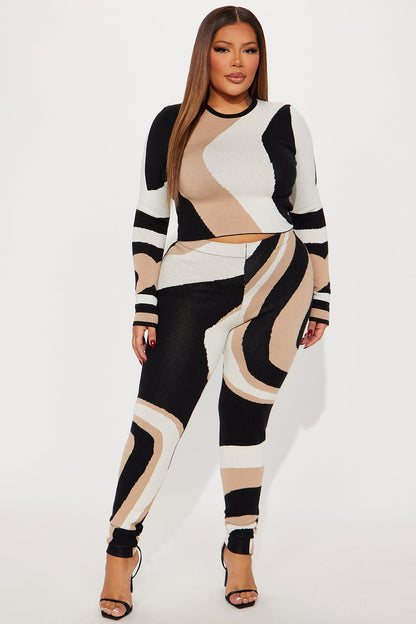 Yazmine Sweater Legging Set - Black/combo