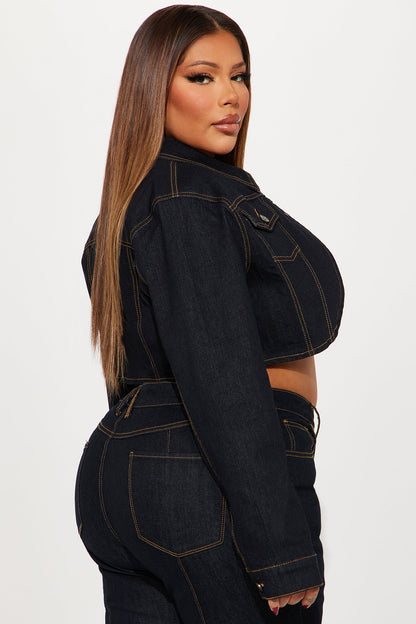 Pinegrove Cropped Denim Bolero Jacket - Dark Wash