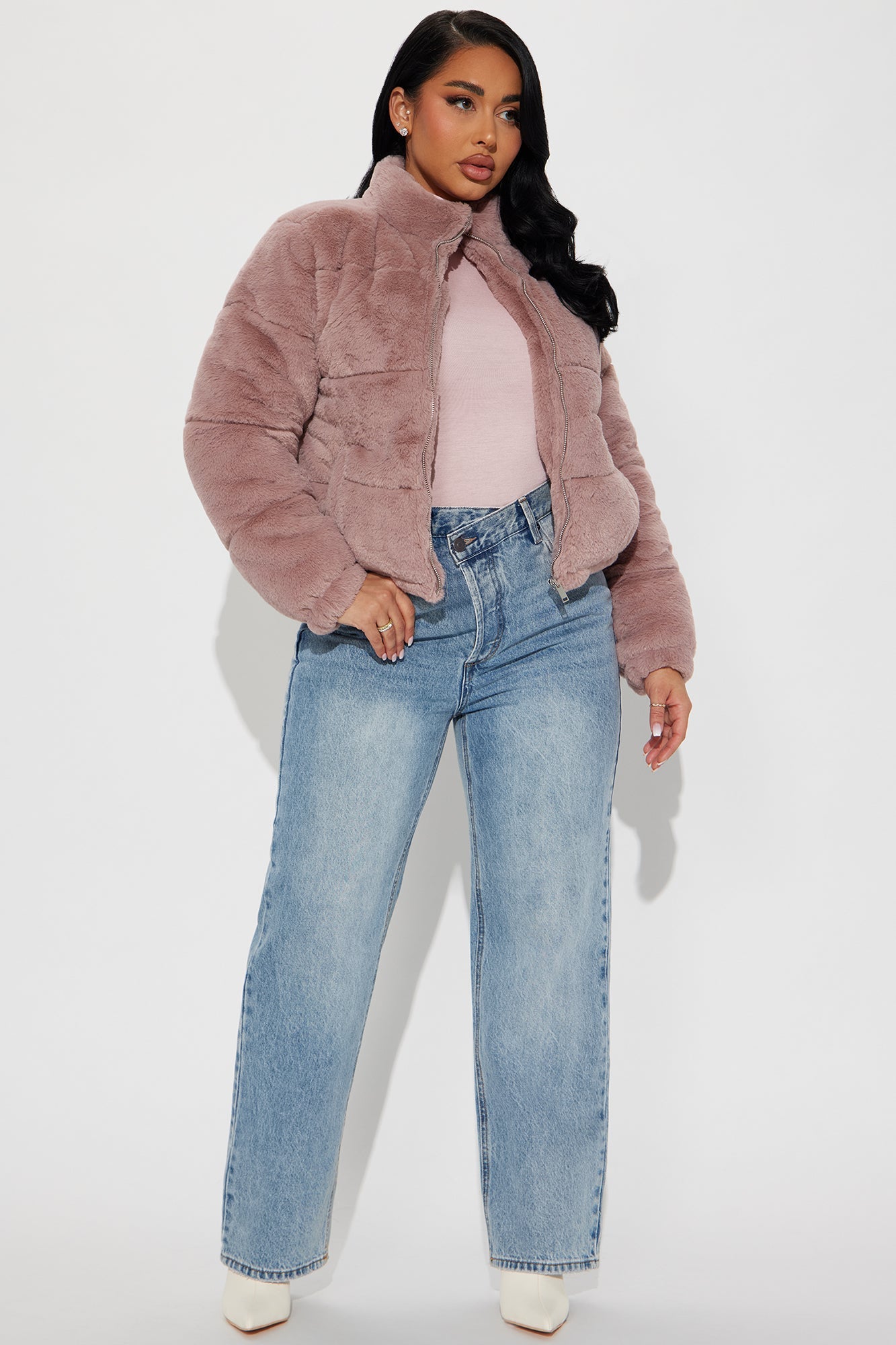 Elizabeth Faux Fur Jacket - Mauve