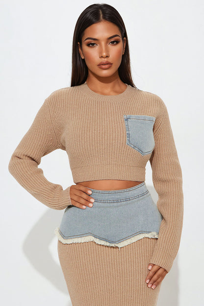 Rhea Sweater Midi Skirt Set - Mocha