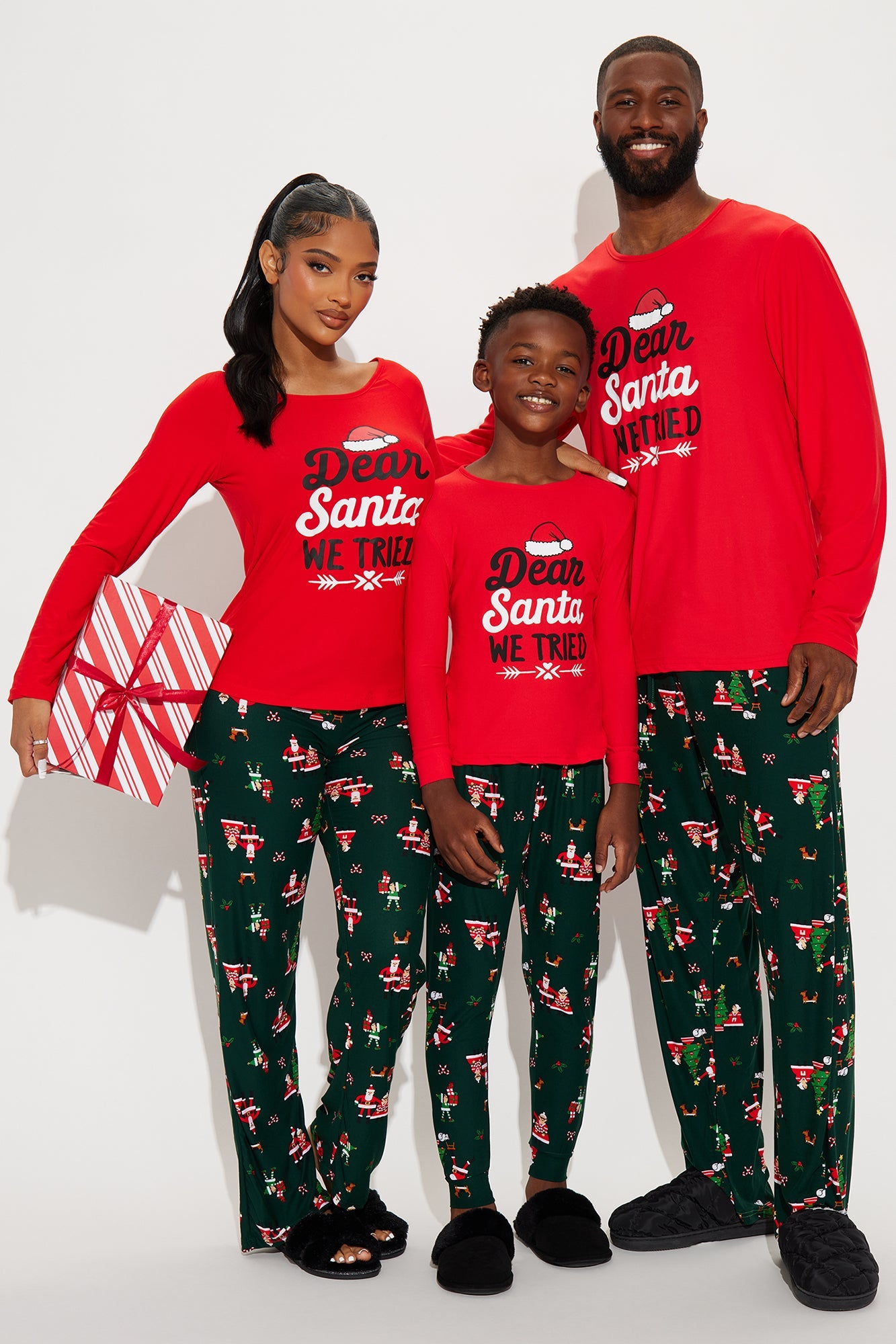 Dear Santa Matching Family PJ Pant Set - Red/combo