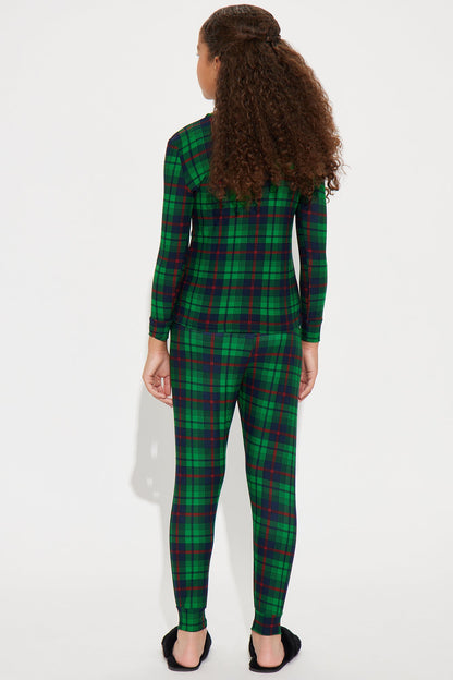 Mini Winter Getaway Matching Family Pant Set - Green/combo