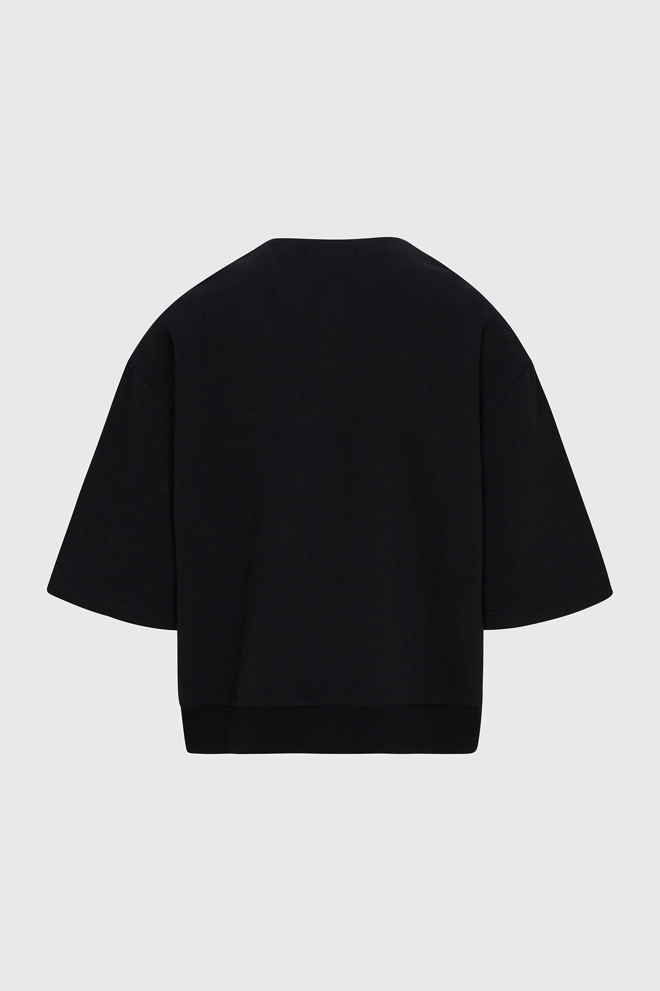 410 Relaxed Short Sleeve Henley Sweatshirt - Black