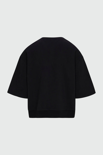 410 Relaxed Short Sleeve Henley Sweatshirt - Black