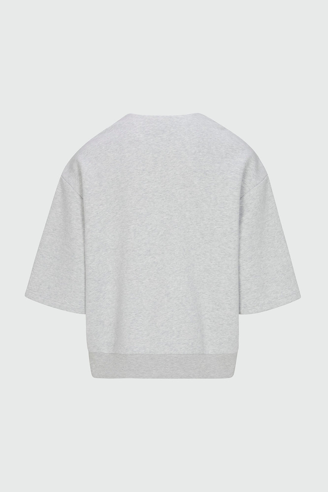 410 Relaxed Short Sleeve Henley Sweatshirt - Heather Grey