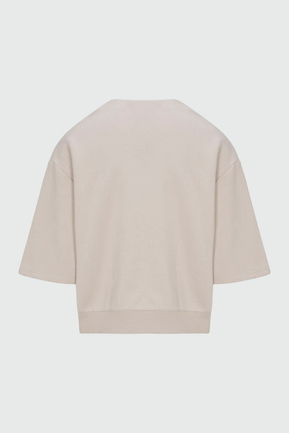 410 Relaxed Short Sleeve Henley Sweatshirt - Sand