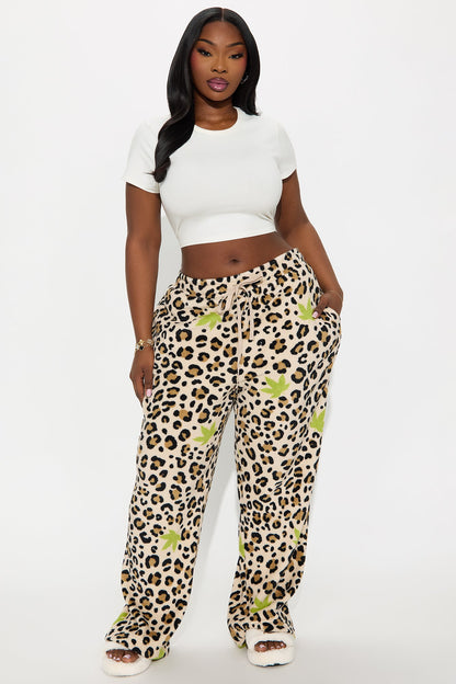 Too Wild Leopard Plush PJ Pants - Leopard