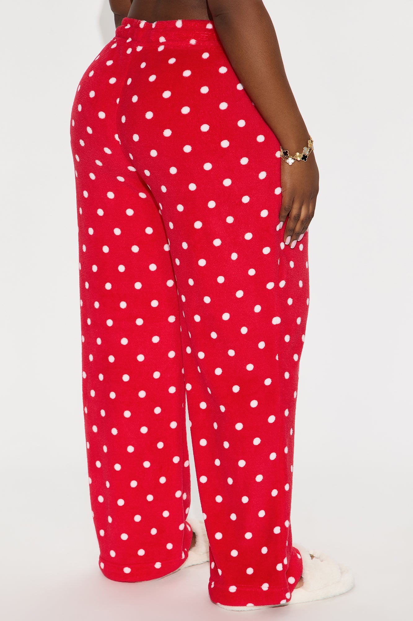 In My Dreams Plush PJ Pants - Red/White