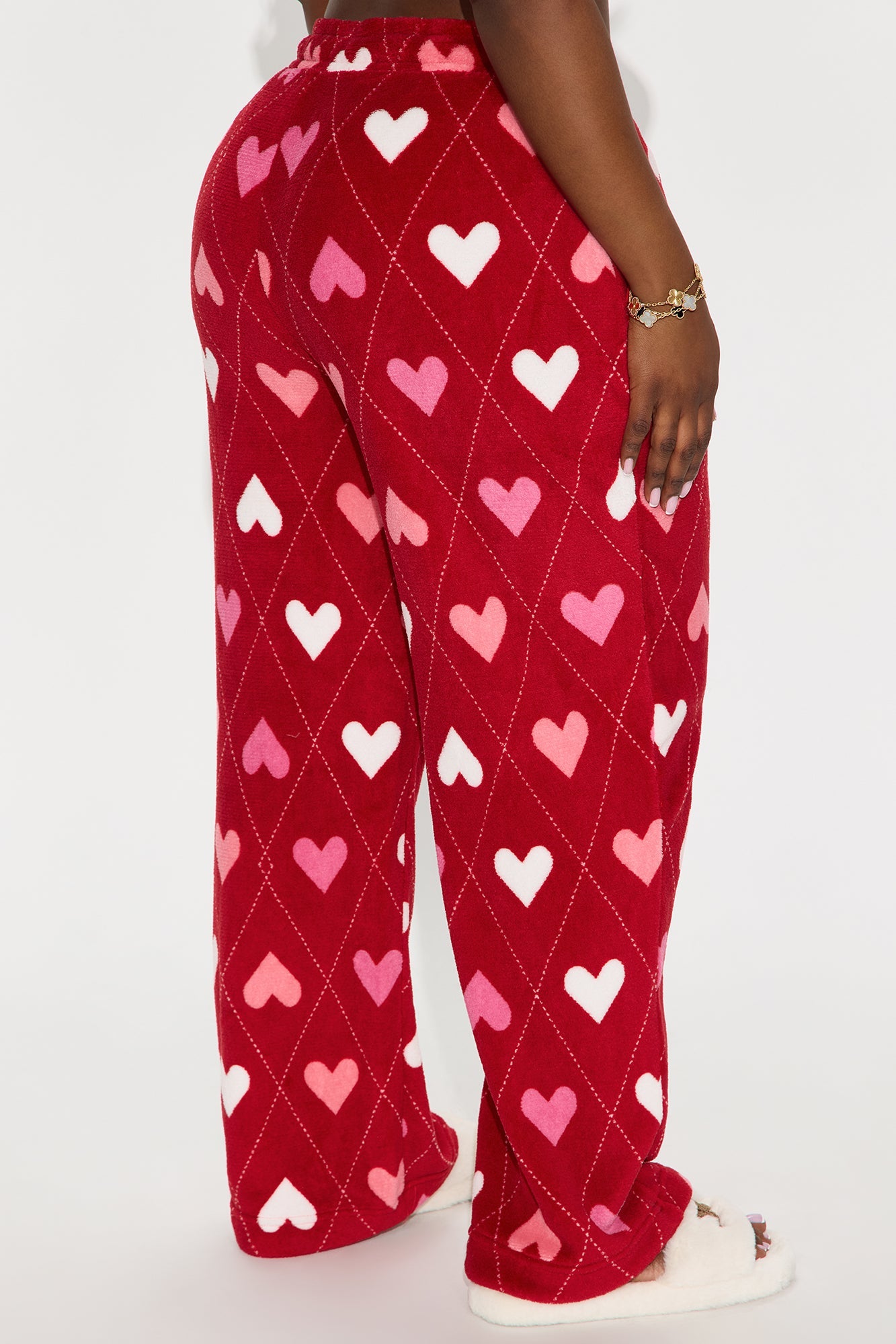 Love To Nap Plush PJ Pants - Red/combo