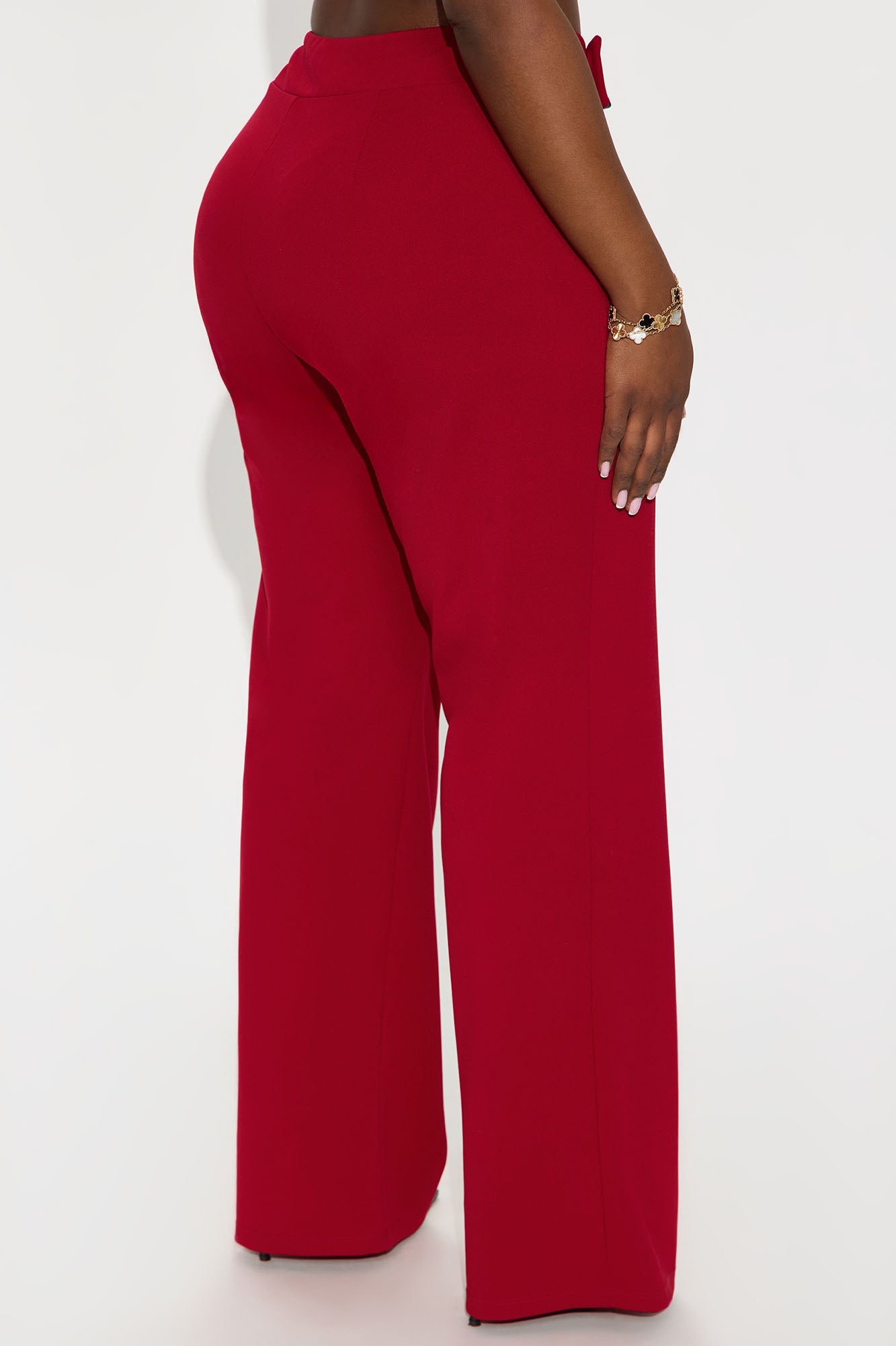 Office Tea Straight Leg Trouser Pant - DarkRed