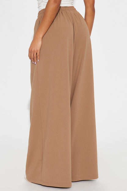 Undecided Path Crepe Woven Wide Leg Pant 33 - Mocha