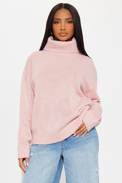 Positive Energy Turtleneck Sweater - Blush