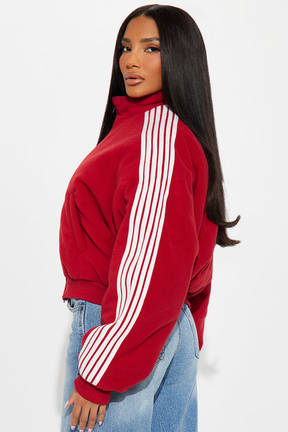 Game Play Stripes Bomber Jacket - Red