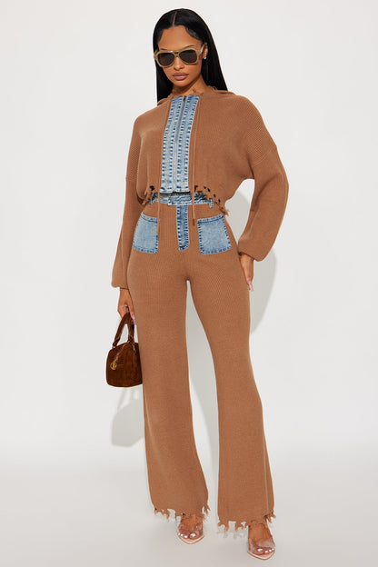 Short Shannel Sweater Pant Set - Camel