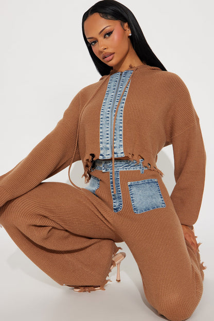 Short Shannel Sweater Pant Set - Camel