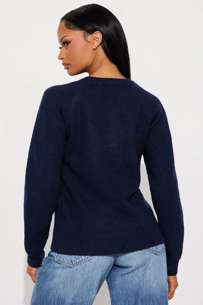 Ski Teddy Bear Sweater - Navy/combo