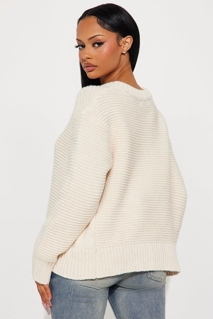 Good Feeling Pullover Sweater - Cream