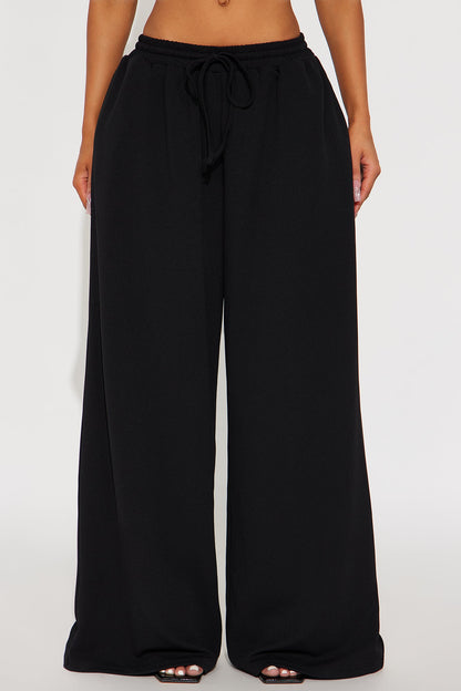 Undecided Path Crepe Woven Wide Leg Pant 33 - Black