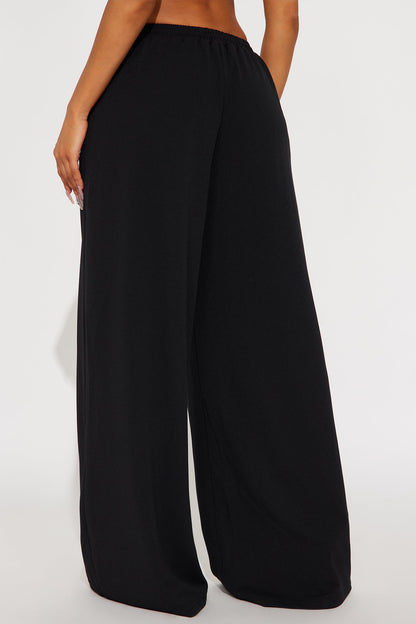 Undecided Path Crepe Woven Wide Leg Pant 33 - Black