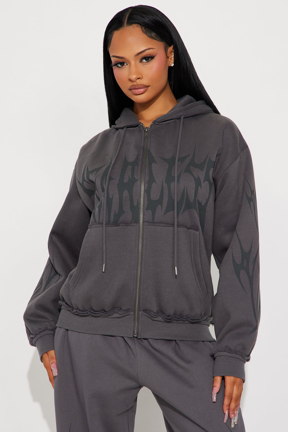 Fearless Heat Fleece Pant Set - Charcoal