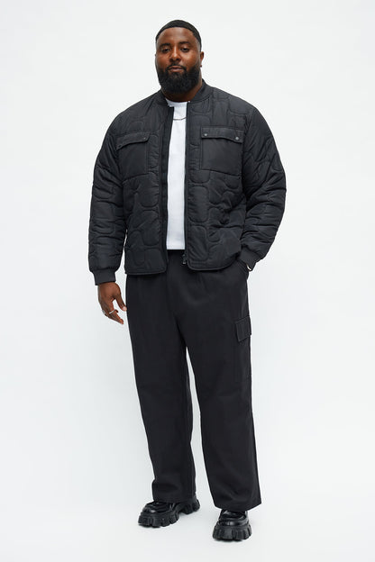 Geo Quilted Jacket - Black