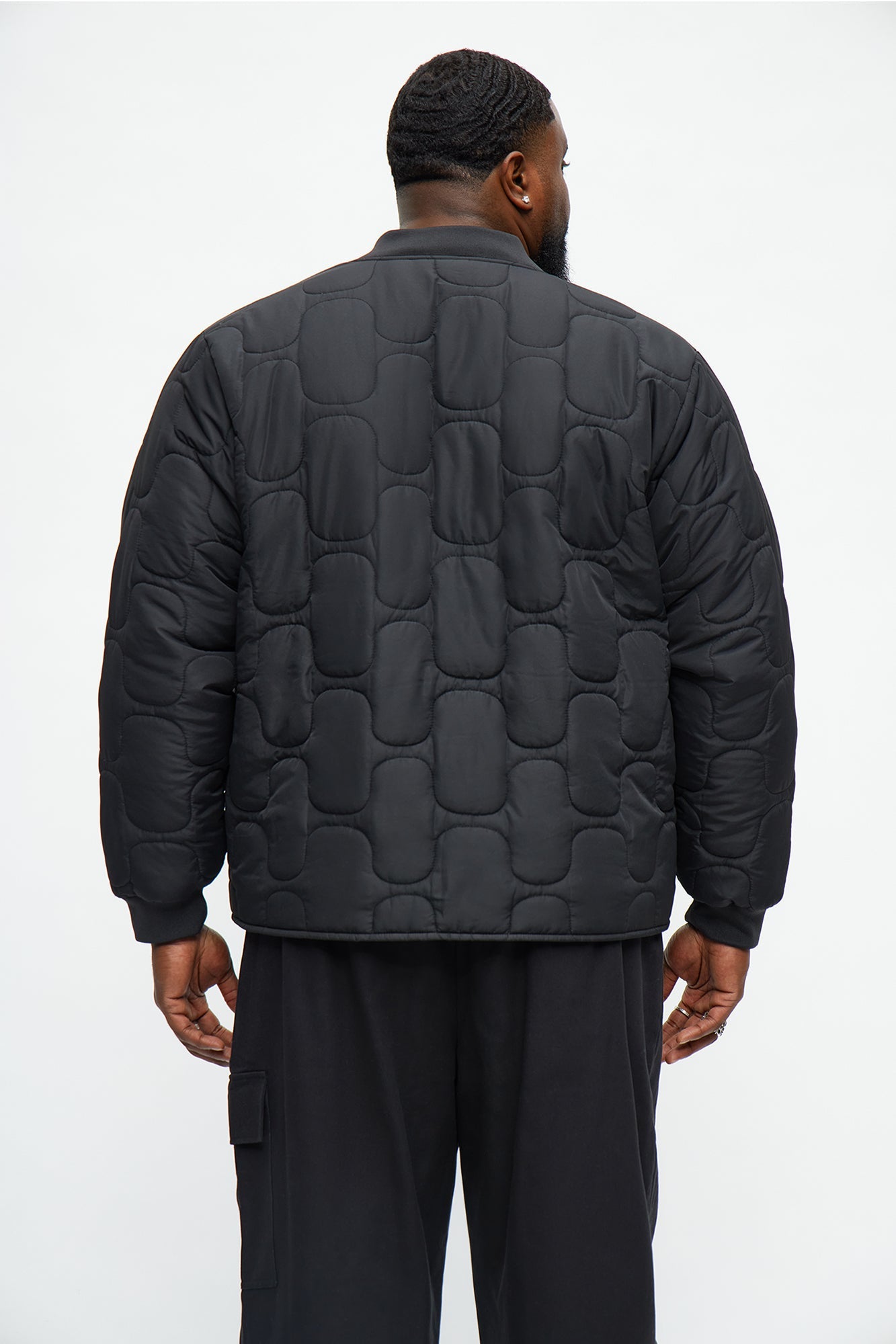 Geo Quilted Jacket - Black