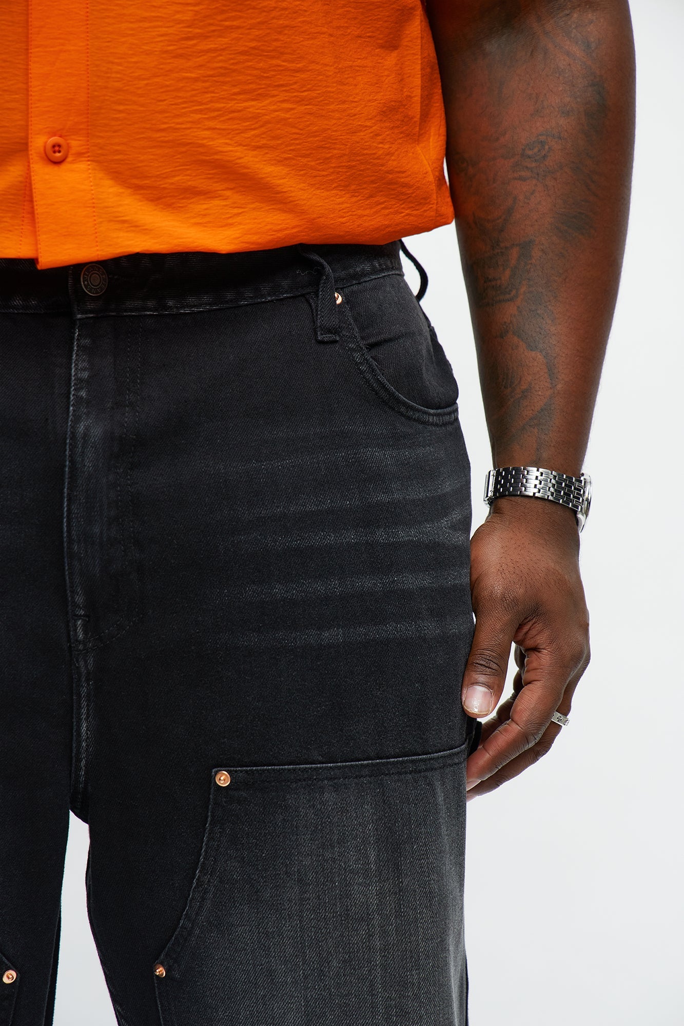 Baggy Double Knee Jean - Black Wash