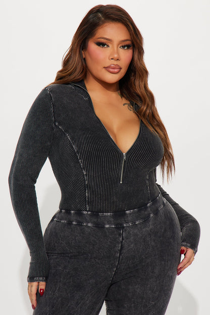 Been Like This Washed Ribbed Jumpsuit FN - Black