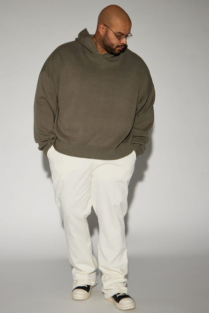 In My Feels Heavyweight Cropped Sweater Hoodie - Olive