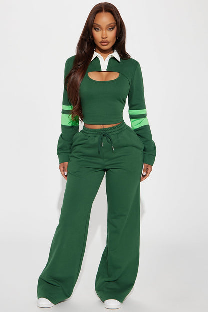 Academia Polo 3 Piece Sweatsuit Set - Green