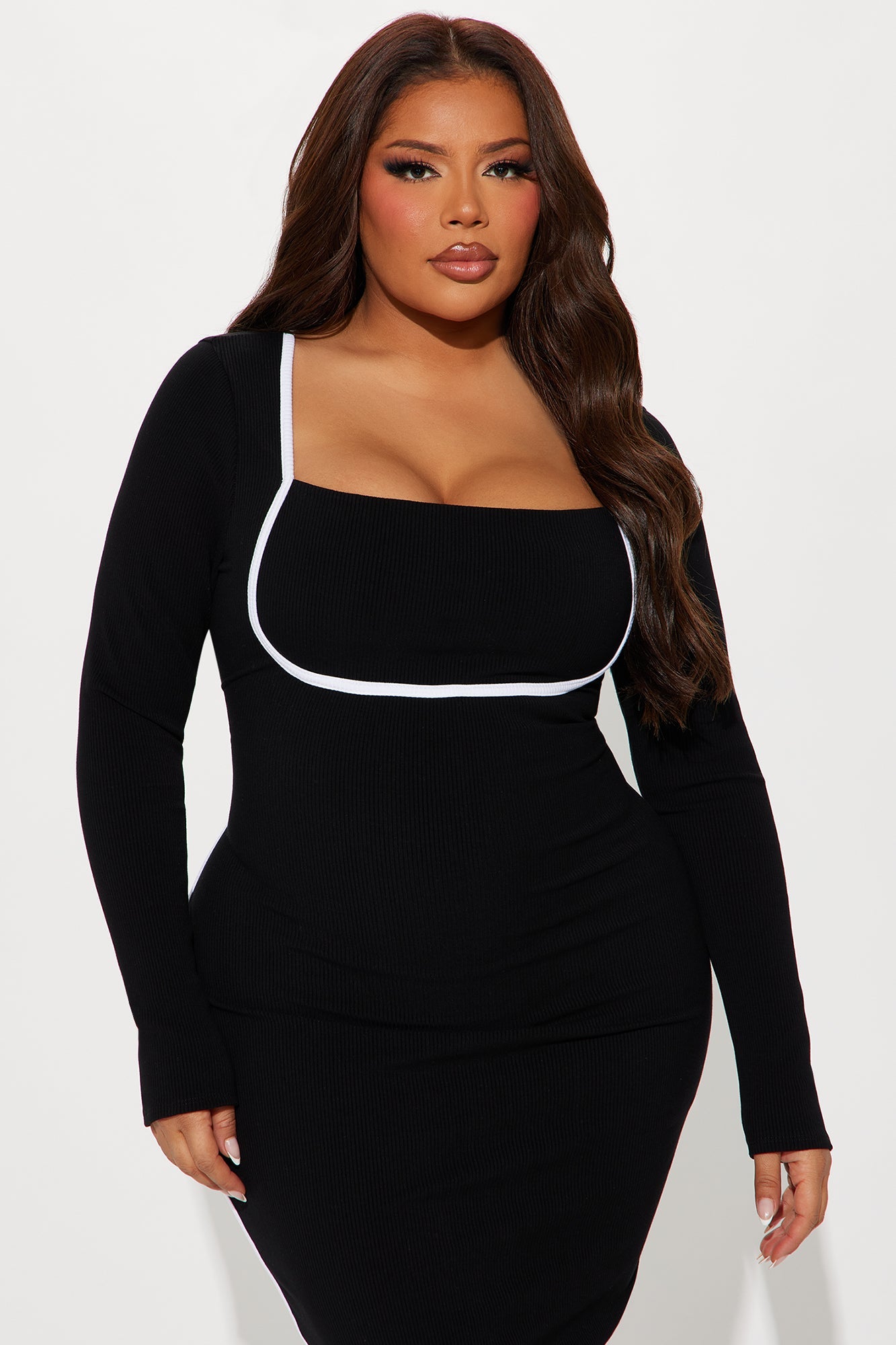 Drea Snatched Maxi Dress - Black/White