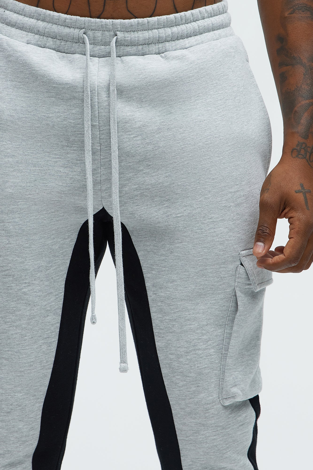 Tyson Flared Cargo Sweatpants - Heather Grey