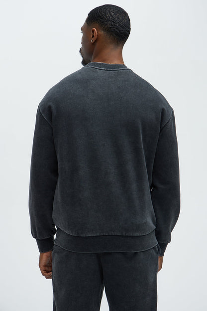Tyson Heavy Wash Crewneck Sweatshirt - Black Wash