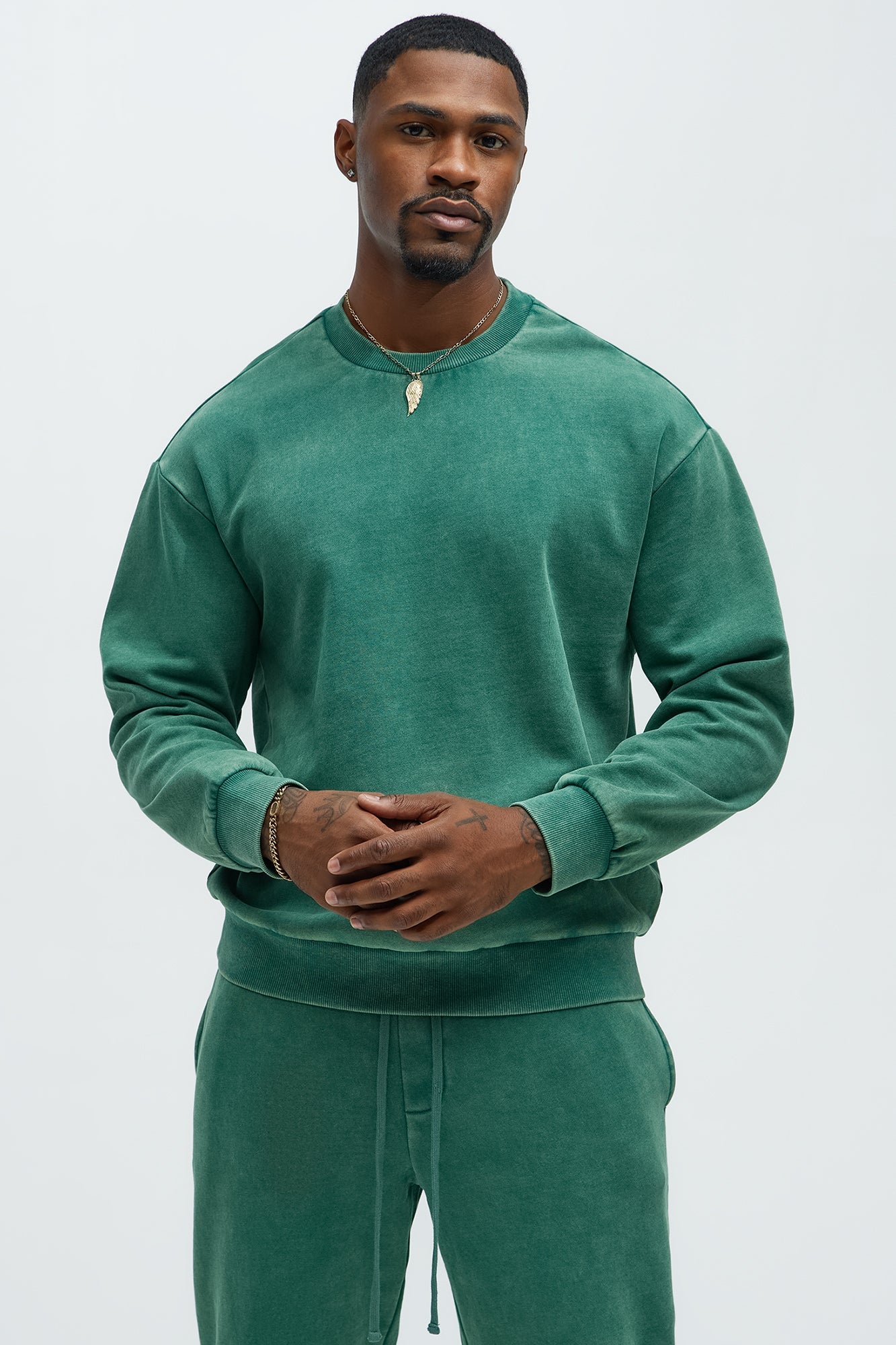 Tyson Heavy Wash Crewneck Sweatshirt - Green
