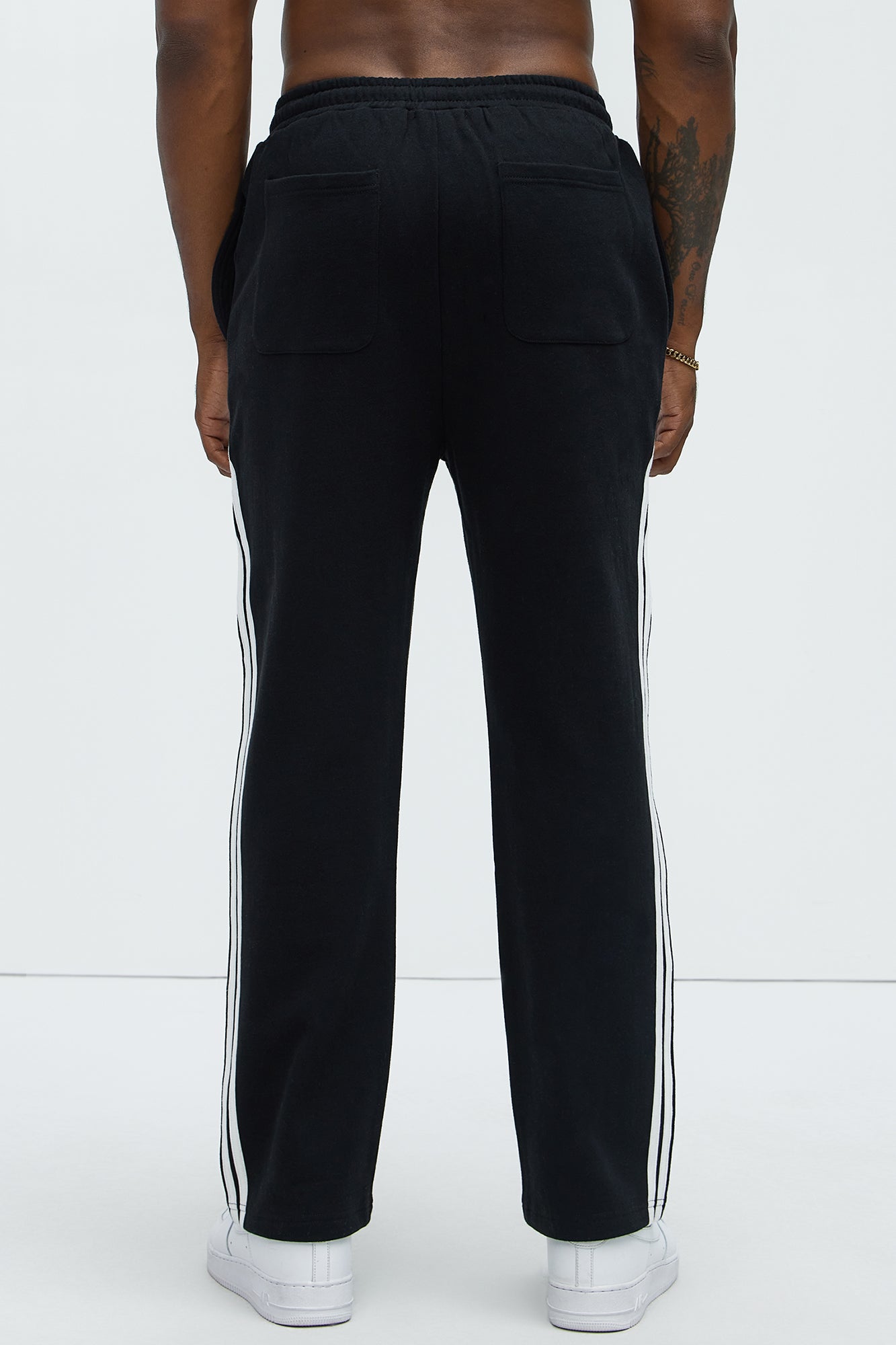 Tyson Race Course Striped Sweatpants - Black