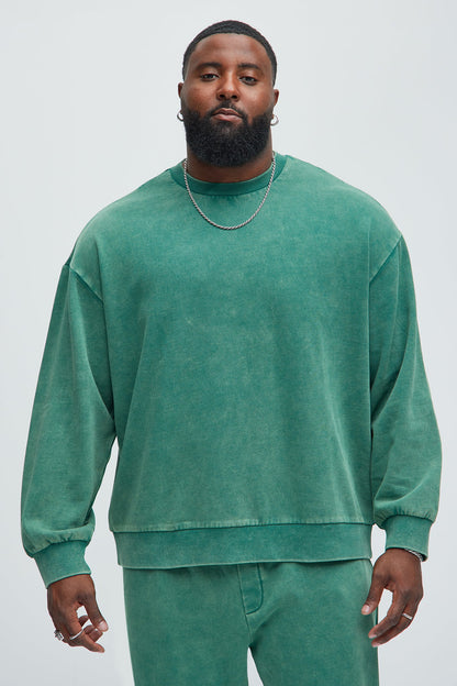 Tyson Heavy Wash Crewneck Sweatshirt - Green
