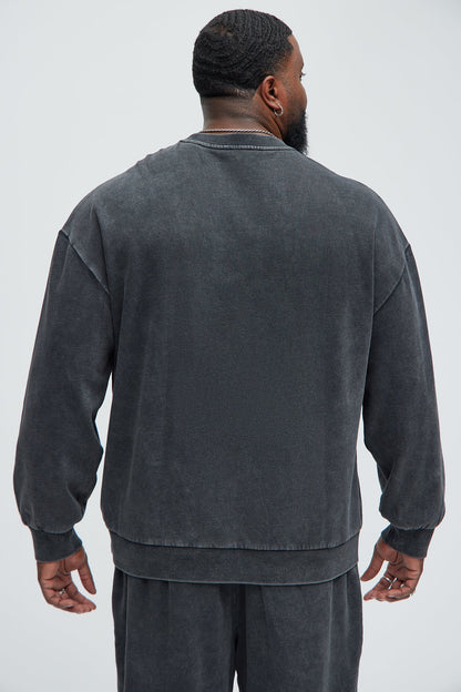 Tyson Heavy Wash Crewneck Sweatshirt - Black Wash