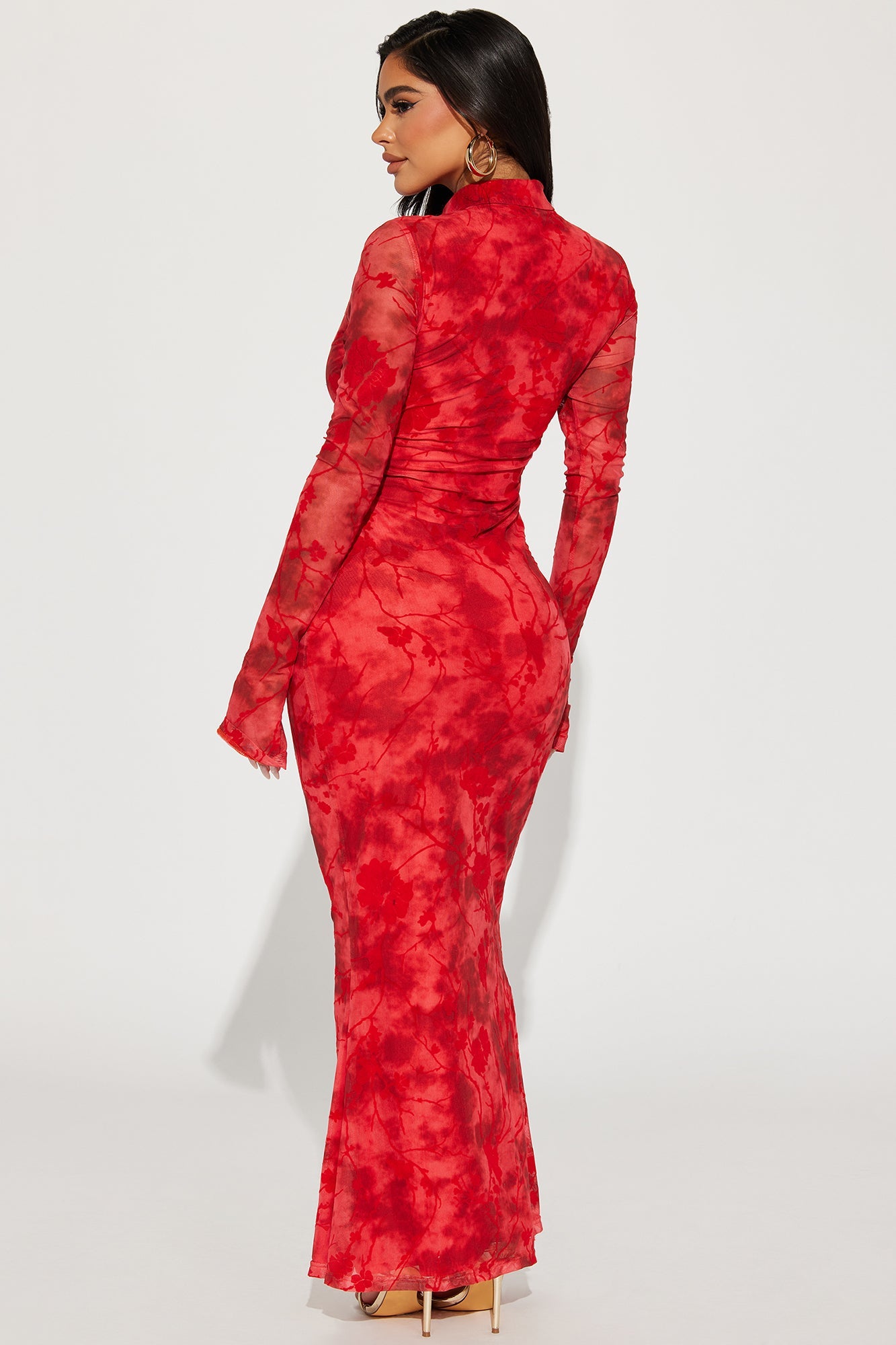 Mackenzie Mesh Maxi Dress - Red