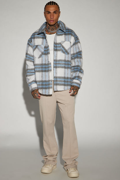 At Peace Shacket - Blue/combo
