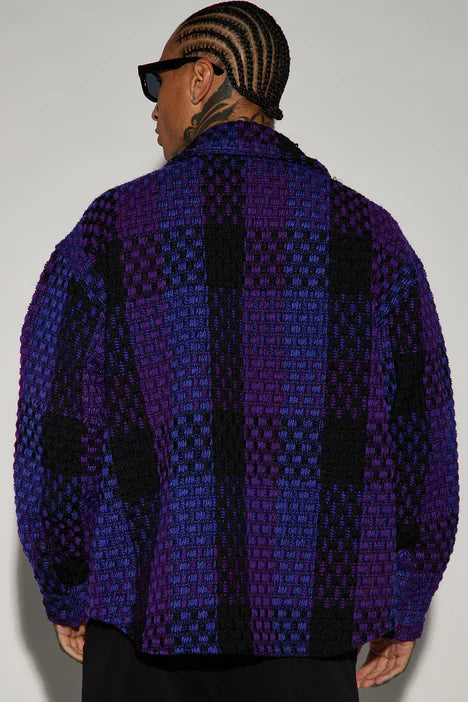 Beverly Tweed Shacket - Purple/combo