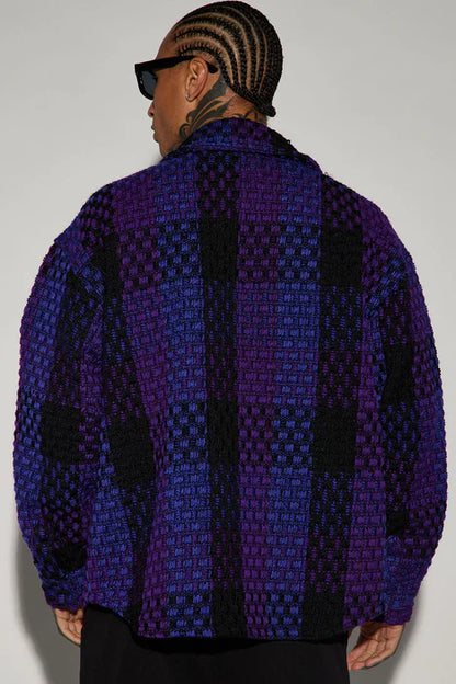 Beverly Tweed Shacket - Purple/combo