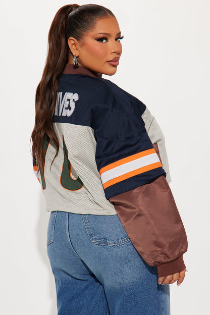 Carmela Racer Windbreaker Jacket - Navy/combo