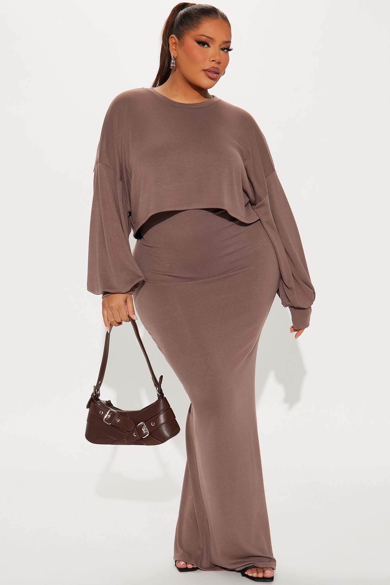 Weekend 2 Piece Maxi Dress Set - Mocha