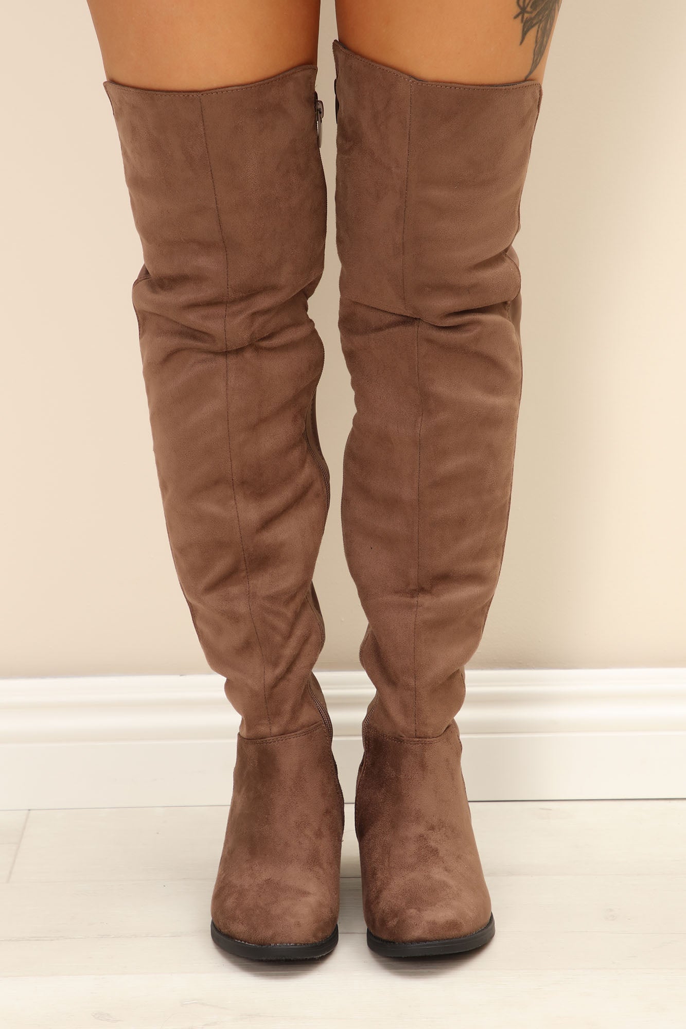 Marja Over The Knee Boot - Taupe