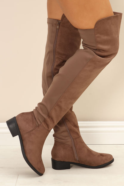 Marja Over The Knee Boot - Taupe