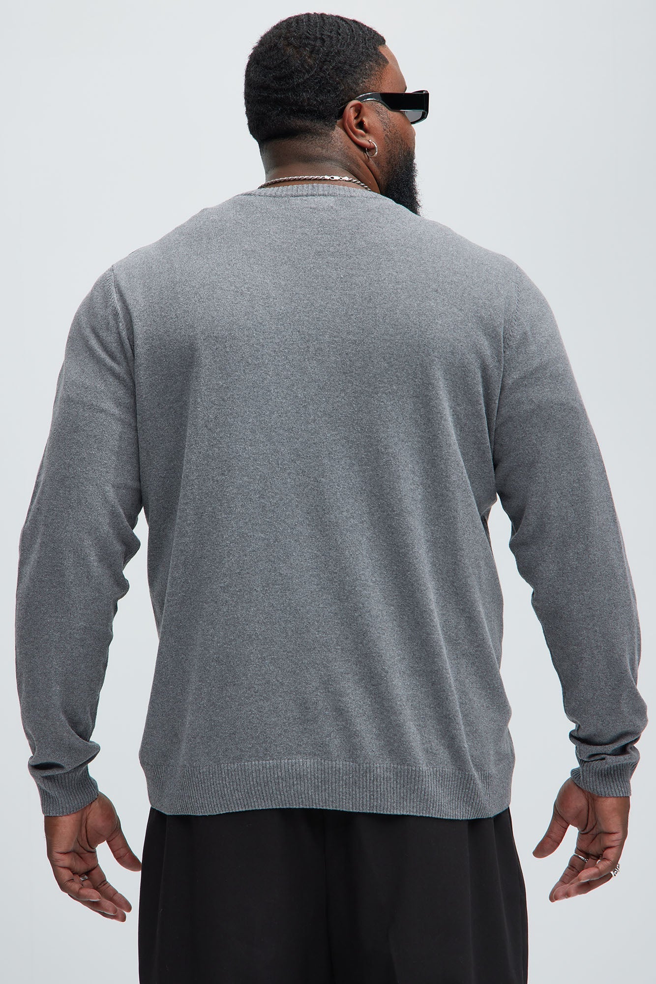 Cozy and Cool Crewneck Sweater - Heather Grey